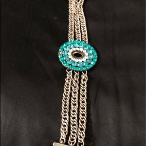 Turquoise Rhinestone Magnetic Bracelet